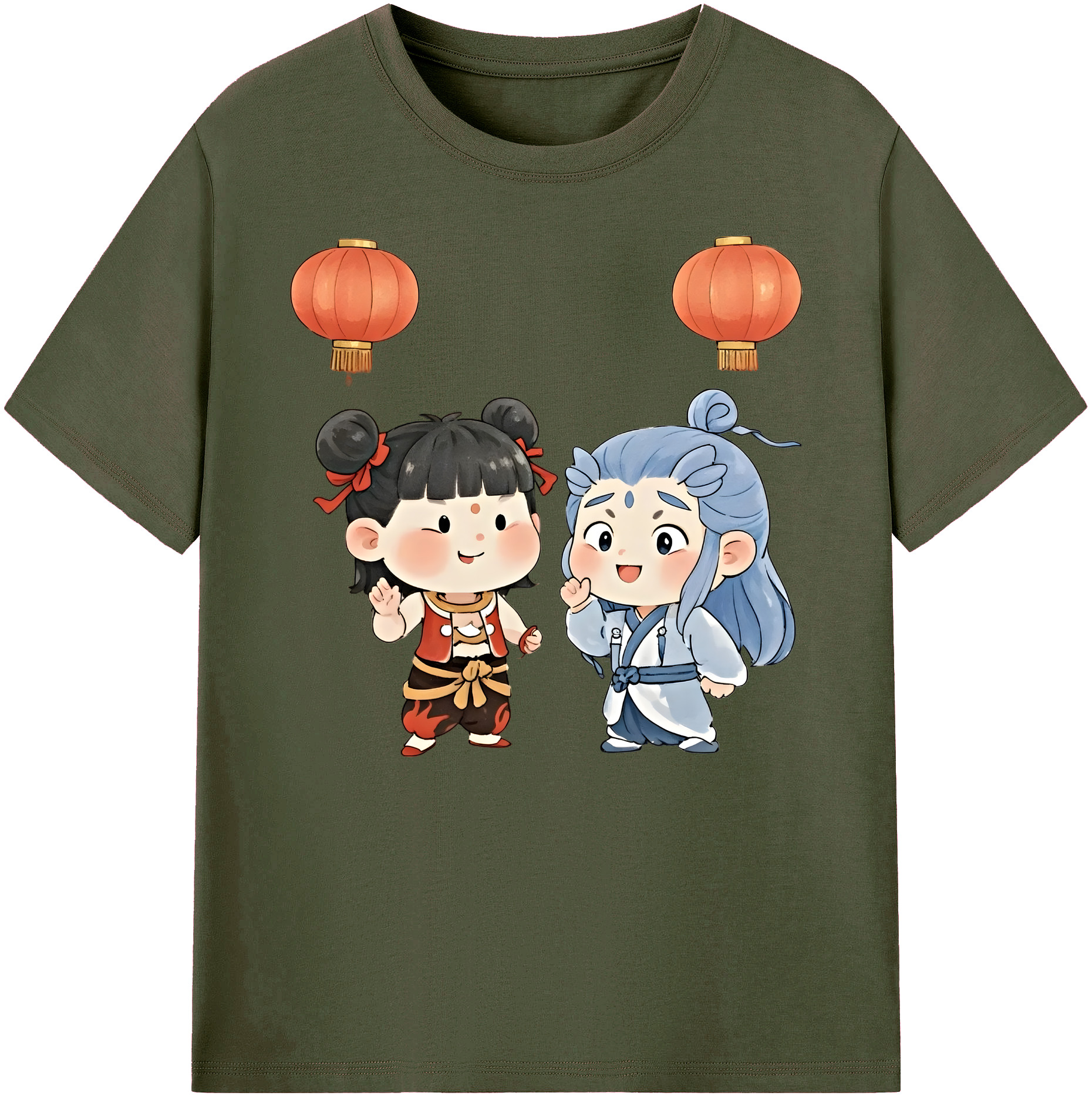 （画像用） Ne Zha 2 ナタ 魔童の大暴れ 綿100％ メンズ半袖Tシャツ｜肌触りやわらか＆通気性